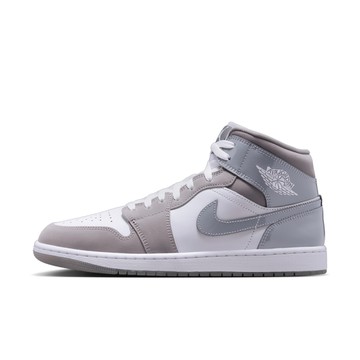 NIKE 休閒鞋 AIR JORDAN 1 MID 灰白 AJ1 中筒 男 HF3216-100