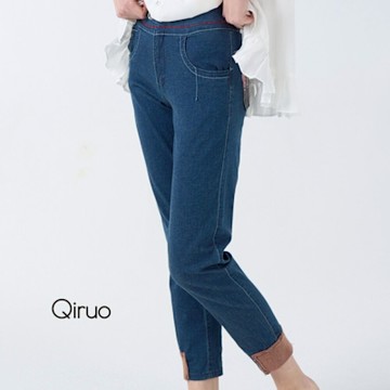 Qiruo 奇若春夏專櫃藍色牛仔褲 1813C 合身百搭款