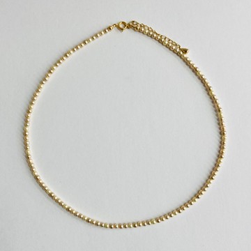 玻璃寶寶珍珠混色項鍊 / 3mm 約 43cm + 5cm / 金色混色 / G / 日本製造