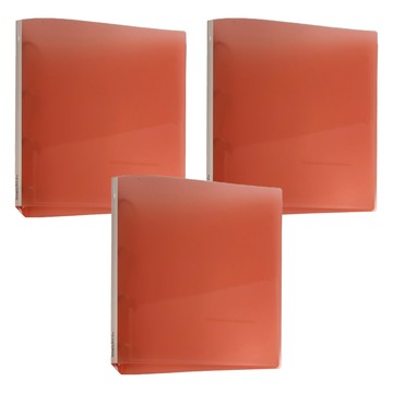 柔彩資料夾 4孔  紅色  3本