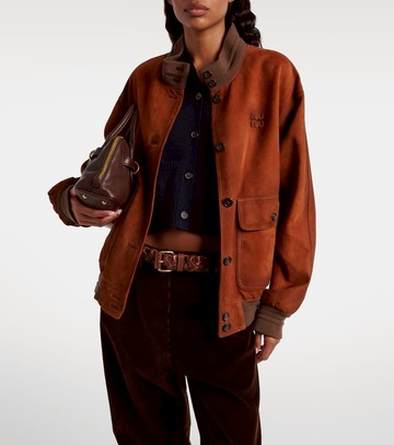 Miu Miu Suede bomber jacket