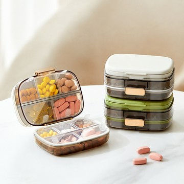 便攜十格分裝藥盒 藥物收納盒 旅行藥盒 隨身藥盒 藥丸收納 小藥盒 藥盒 多功能收納盒【HC213】99750走走去旅行