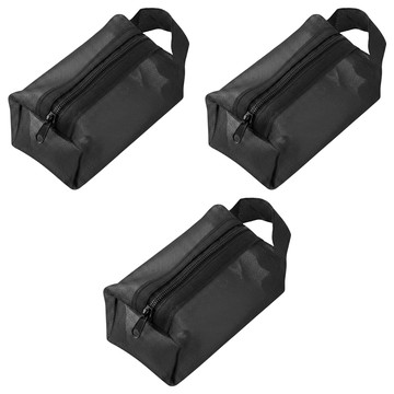 網紗萬用收納小包 黑色  3組