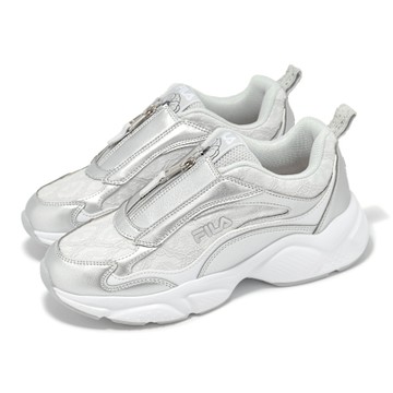 Fila 休閒鞋 Lace 女鞋 母親節 銀 白 復古 老爹鞋 斐樂 5C307Z881
