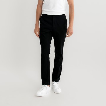 【Urban Explorer】男裝-彈性斜紋斜插口袋休閒褲-黑色