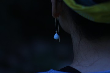 影青鈴蘭耳線  可改耳鉤