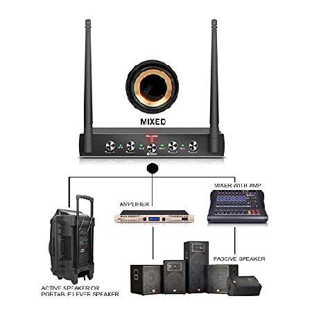 D Debra Audio AU400 Pro UHF Channel Wireless Microphone System with Cordless Handheld Lavalier Headset Mics, Metal Receiver, Ideal for Karaoke Churc