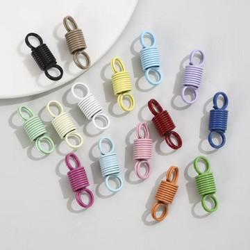 彩色拉簧連接扣拉伸壓縮拉力彈簧扣 噴漆螺旋拉簧diy飾品配件