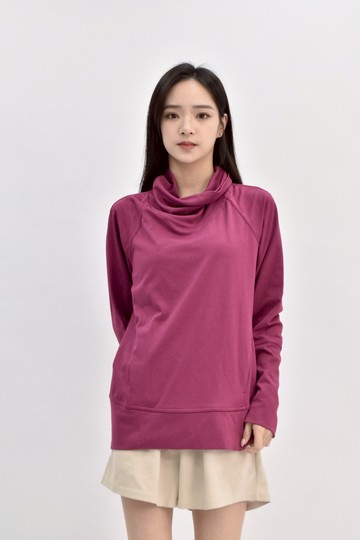 (L) yoursun中領紅紫色長袖上衣