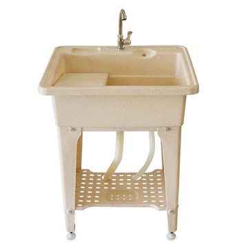 塑料洗衣池 洗衣槽 洗手池 洗衣池帶搓板洗手池塑料陽台水池櫃一體式洗衣台家用洗臉盆曹單池『XY40859』