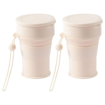 Mindea 食品級矽膠折疊杯 350ml  2個  白色