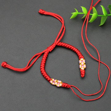 本命年紅繩手鏈十二生肖吉祥物男女款水晶手串可以穿原石珠子