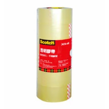 3M 思高牌 Scotch 3036-6 2吋 加長霧面OPP透明膠帶/封箱膠帶 48mmx90Y X 6捲入