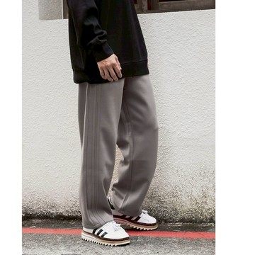 【AMERO】男裝 女裝 寬版休閒棉褲 彈性棉褲 雙滾邊 鬆緊褲頭