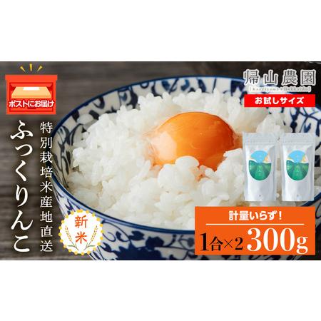 ふるさと納税 ふっくりんこ 米 一合 150g× 2袋 国産 北海道 北海道米 知内 帰山農園 北海道知内町