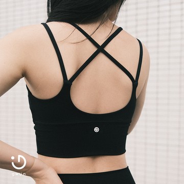 【gwjn】預購 Zina Bra Top Black Charcoal 中強度交叉運動內衣
