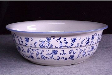 發面盆大瓷盆磁盆老式家用瓷盆和面盆手工活面盆土陶瓷揉面盆傳統