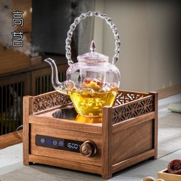 高茗胡桃木電陶爐煮茶壺2025新款煮茶器煮茶爐煮茶燒水壺泡茶專用