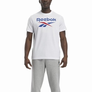 Reebok Identity Big Logo Tee 男 短袖 上衣 T恤 白 [100037049]