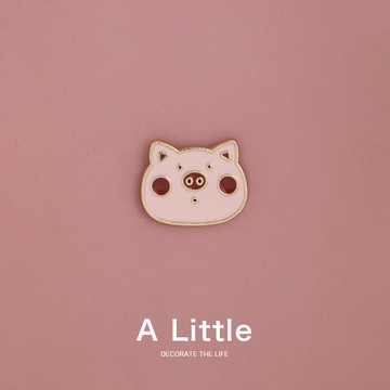 粉小豬應援胸針可愛日系卡通金屬徽章別針包包裝飾品