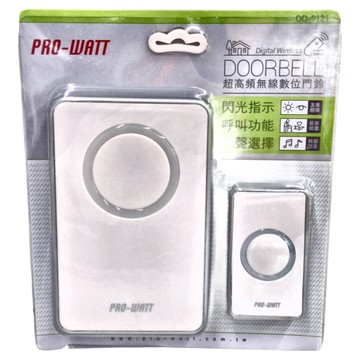PRO-WATT 華志 超高頻無線數位門鈴 閃光指示 呼叫功能 鈴聲選擇25首  1組