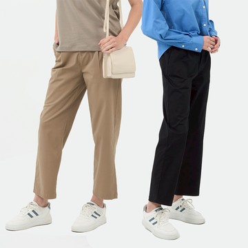 GIORDANO 女裝鬆緊腰直筒卡其褲-多色任選