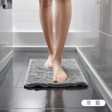 [寢室安居]柔綿極厚蛋糕絨吸水地墊1入組 40x60cm(浴室防滑腳墊 踏墊 進門墊 止滑地墊)