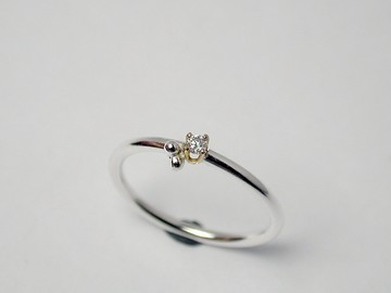 【Line 系列】 #a20 銀+金戒指(9號)/ 925銀/ 手工禮物/ 客製化