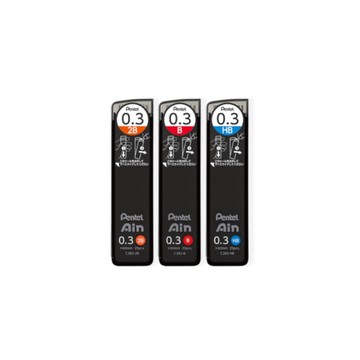 Pentel Ain 自動鉛筆筆芯(0.3mm)-2B/HB/B