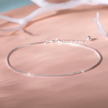 小光珠仙氣腳鏈女生森系S925純銀簡約時尚感小清新新款銀腳鏈