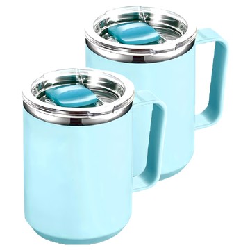 小麥購物 不鏽鋼馬克杯 Y451  天青藍  2個