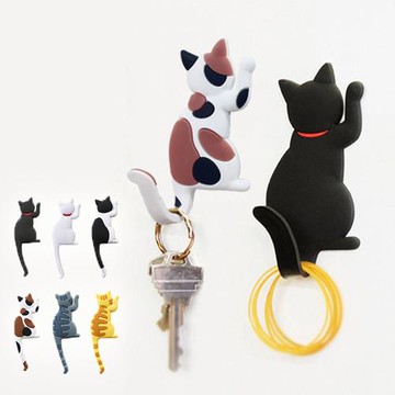 療癒系貓咪喵喵喵可掛勾式磁力冰箱貼2入