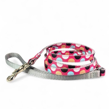 粉彩幼犬點點系列 桃紅牽繩 寬1cm 適用於迷你寵物