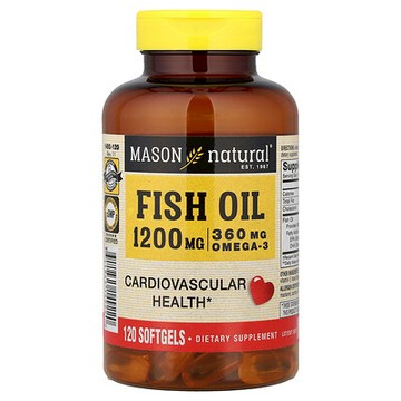 Mason Natural, 魚油，1,200 毫克，120 粒軟膠囊