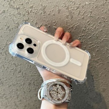 蘋果16磁吸16promax手機殼新款透明適用iphone15pro高級感16pro氣囊防摔13軟簡約12保護套14plus耐臟四角加厚