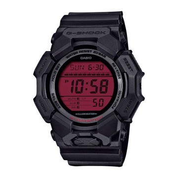 CASIO卡西歐 G-SHOCK 強悍的十年電力數位運動腕錶-黑紅-GD-010BBR-1