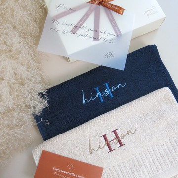 【香港毛巾品牌】客製化繡名毛巾 方巾 面巾 浴巾 100%美國棉製造