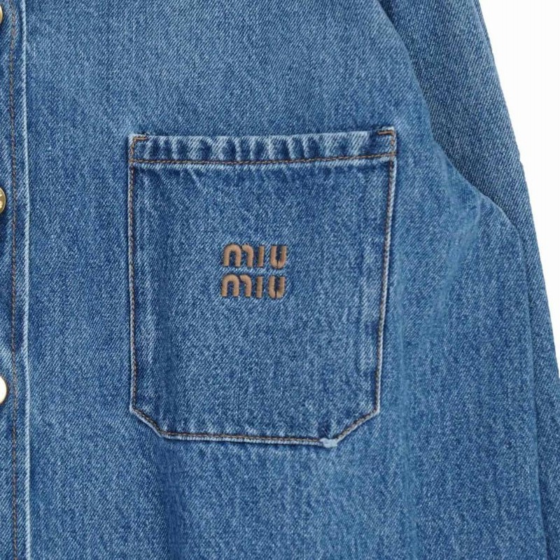 miumiu ミュウミュウ GWB186S232 DENIM JACKET 刺繍 ブルー
