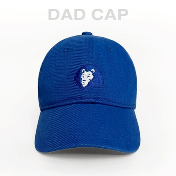 UNCLEWU｜純棉水洗刺繡老帽-寶藍色基本款，獨家開版自訂款老帽，完美弧線包覆亞洲人頭型，蓬蓬獅老帽不壓耳朵舒適感十足