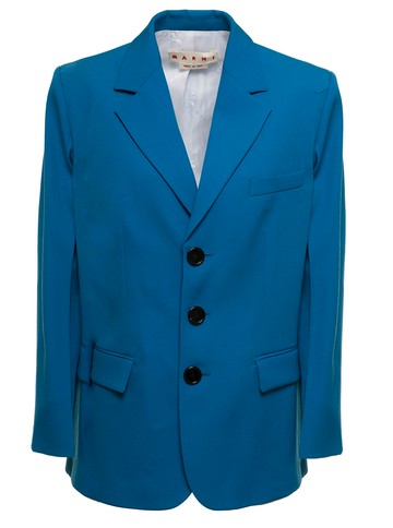 Marni Womans Single-breasted Blue Wool Blazer