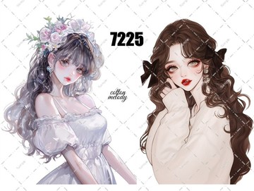 原創貼紙 no.7225 人物貼紙 原創貼紙 女孩貼紙 原創人物貼紙