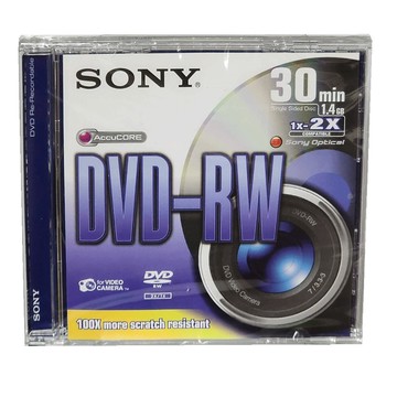 SONY 8CM DVD-RW 墨西哥製造 1.4GB 30MIN手持式攝影專用可重覆燒錄光碟(5片)