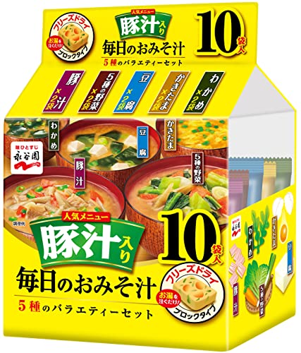 永谷園 毎日のおみそ汁 豚汁入り 5種のバラエティーセット 10食入 4個