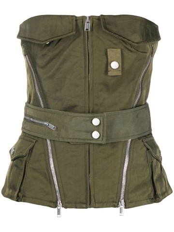 Dion Lee - Aviator corset top - women - Polyester/Nylon/Viscose - 10 - Green