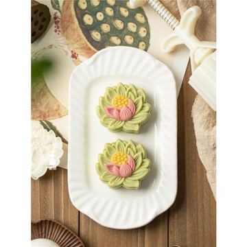 50g75g125g立體蓮花月餅模具150克立體綠豆糕塑料手壓模