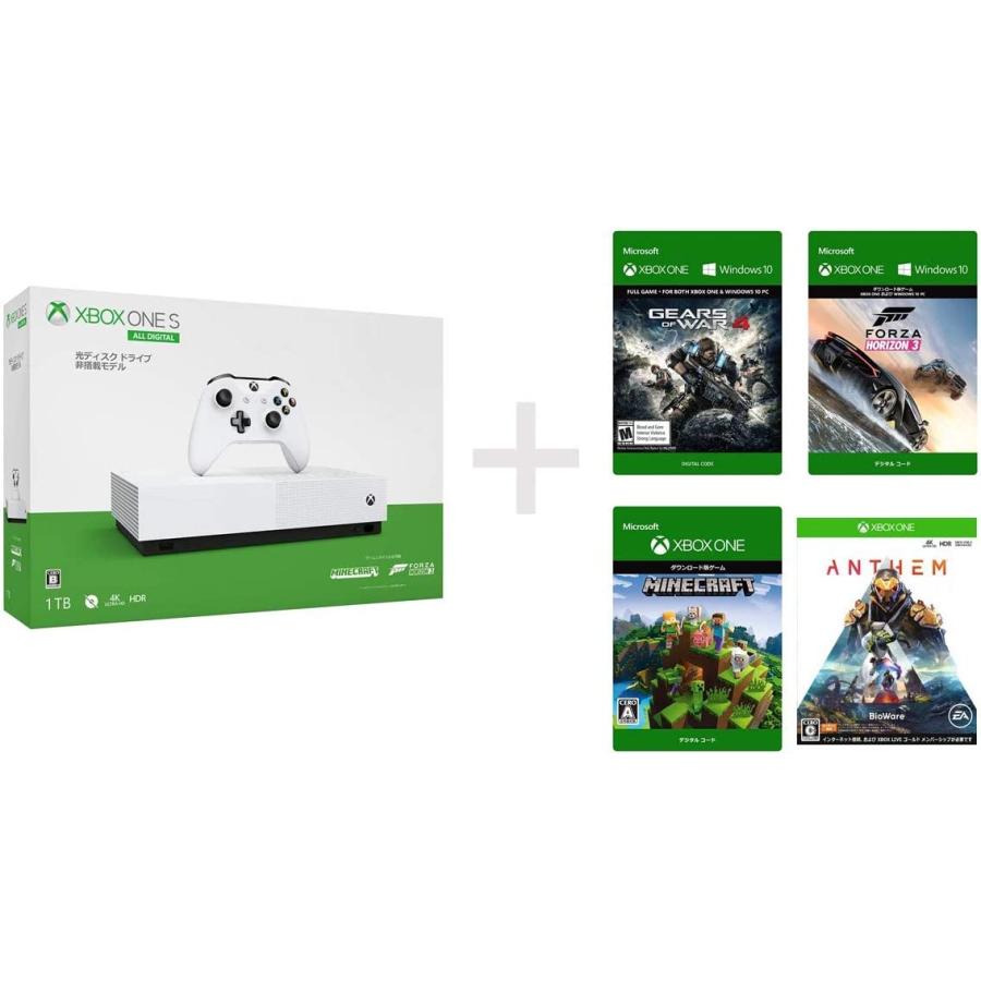 Xbox One S 1TB 本体、HDMI と 電源ケーブル