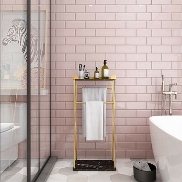 免運附發票 北歐大理石浴室浴巾架簡約輕奢落地毛巾架立式毛巾掛雙層置物架 快速出貨PPP1111