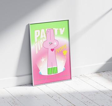 TOU西瓜兔子 涂鴉版畫