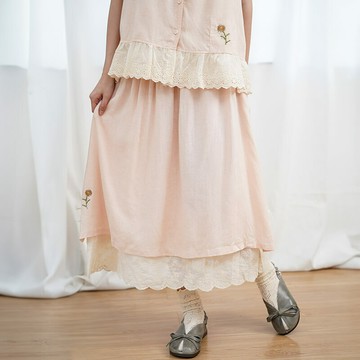 雙層花邊下擺日系裙子581977