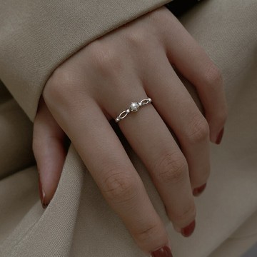 925銀高級感鏤空珍珠戒指女夏小眾設計感ins潮開口戒子輕奢食指戒